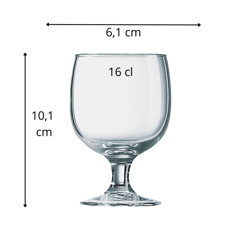 Verre à pied verre trempé 16 cl Amelia Arcoroc
