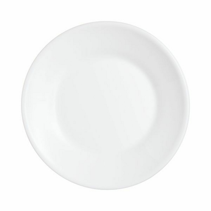 Assiette plate rond blanc verre opal Ø 15,5 cm Restaurant Blanc Arcoroc