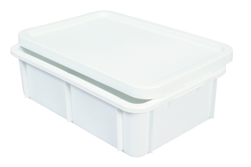 Bac gerbable Sans couvercle blanc plastique 60x40x16,5 cm 25 L fond plein parois pleines Gilac