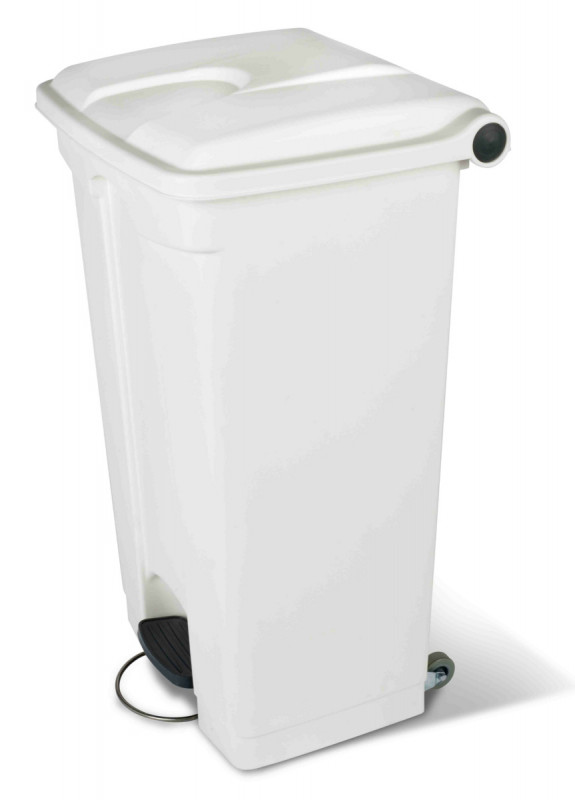 Collecteur à pédale plastique 90 L blanc Probbax