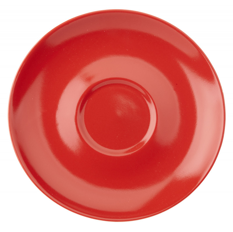 Sous-tasse à cappuccino / thé rond rouge porcelaine Ø 14 cm Emotions Pro.mundi