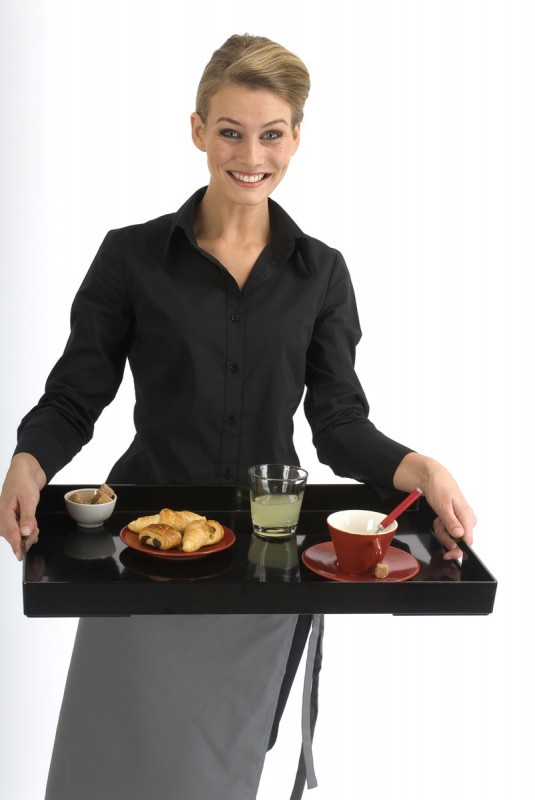 Plateau room service mélamine noir 52x35 cm Vestah Platex