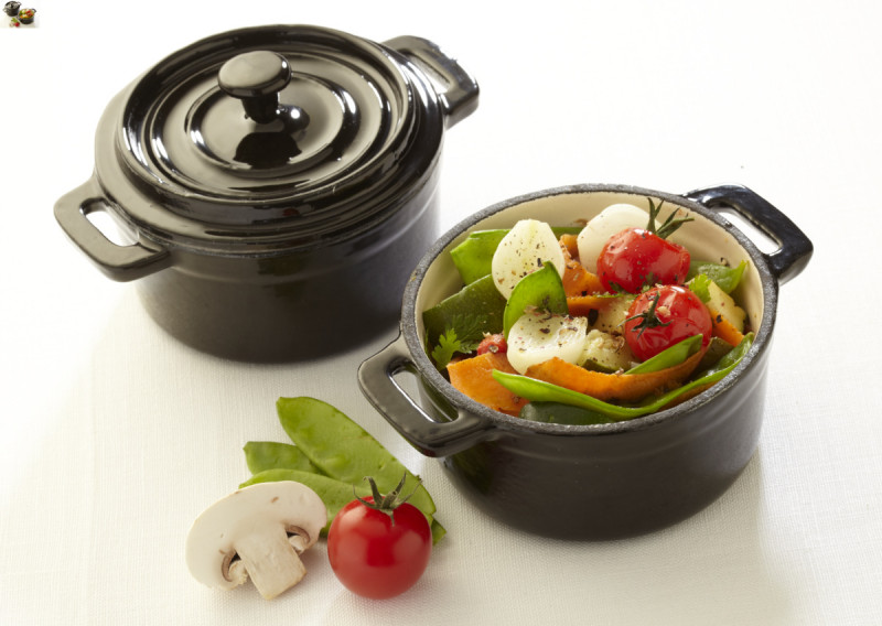 Cocotte avec couvercle fonte d'acier Sans revêtement Avec couvercle Ø 14 cm 6,5 cm 0,5 L