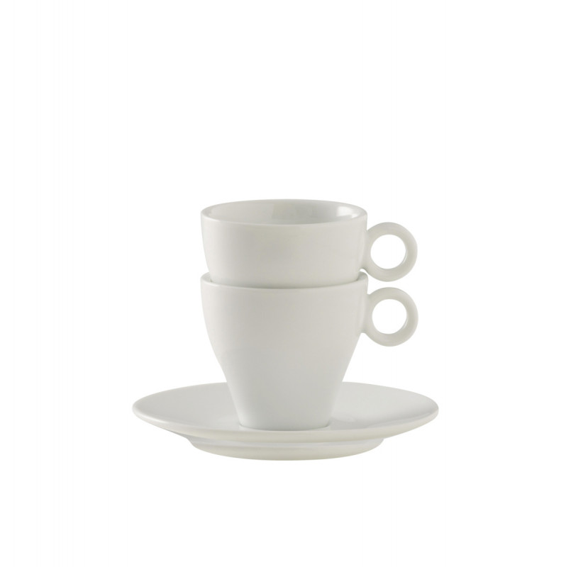 Tasse à expresso rond blanc porcelaine 9 cl Ø 6,4 cm Slim O Pro.mundi