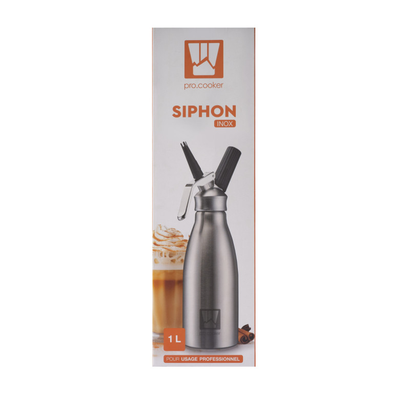 Siphon à chantilly inox 0,5 L Ø 9,6 cm 31,3 cm Pro.cooker