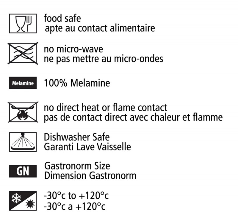 Bac rectangulaire noir mélamine 32,5 cm Vestah Platex