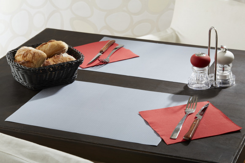 Set de table gris papier 30x40 cm Tisslack Cogir (500 pièces)