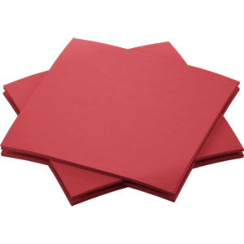 Serviette bordeaux non tissé 20x20 cm Airlaid Duni (180 pièces)