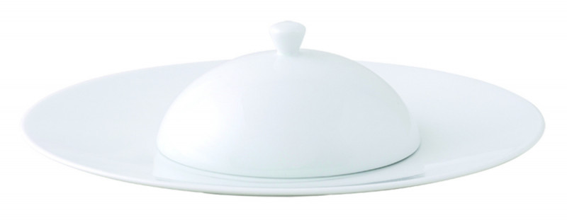 Assiette plate rond blanc porcelaine vitrifiée Ø 28 cm Style Astera