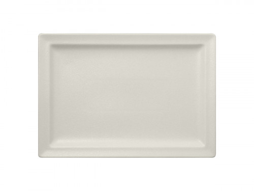 Assiette plate rectangulaire Blanc sable porcelaine vitrifiée 33,6x23,2 cm Neo Fusion Rak