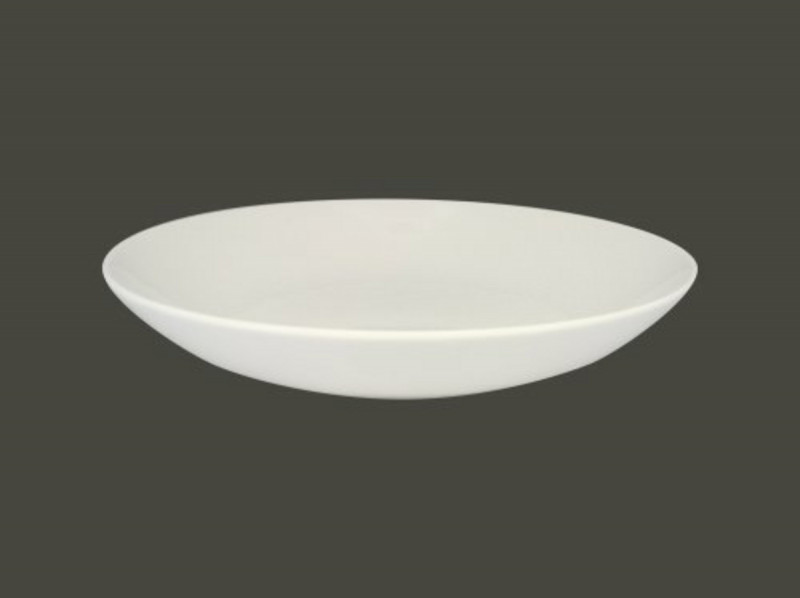 Assiette coupe creuse rond blanc porcelaine vitrifiée Ø 26 cm Vintage Rak