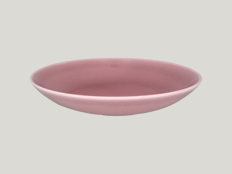 Assiette coupe creuse rond rose porcelaine vitrifiée Ø 26 cm Vintage Rak