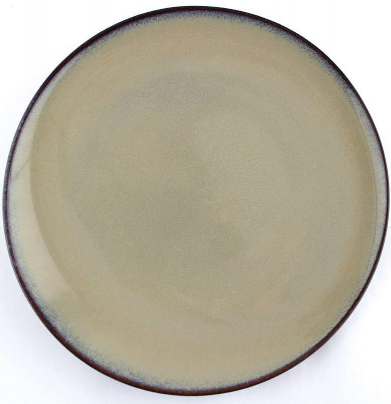 Assiette plate surélevée rond beige porcelaine vitrifiée Ø 27 cm Splash Ariane