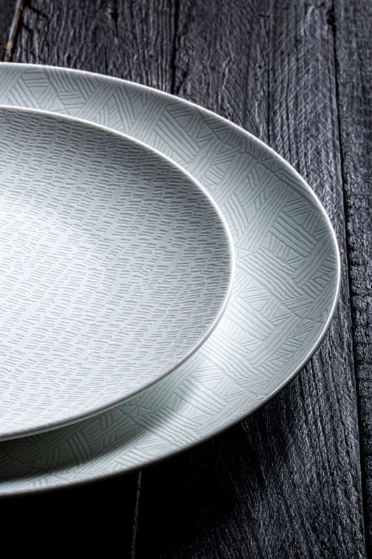 Assiette coupe plate rond blanc porcelaine vitrifiée Ø 28 cm Ripple Astera