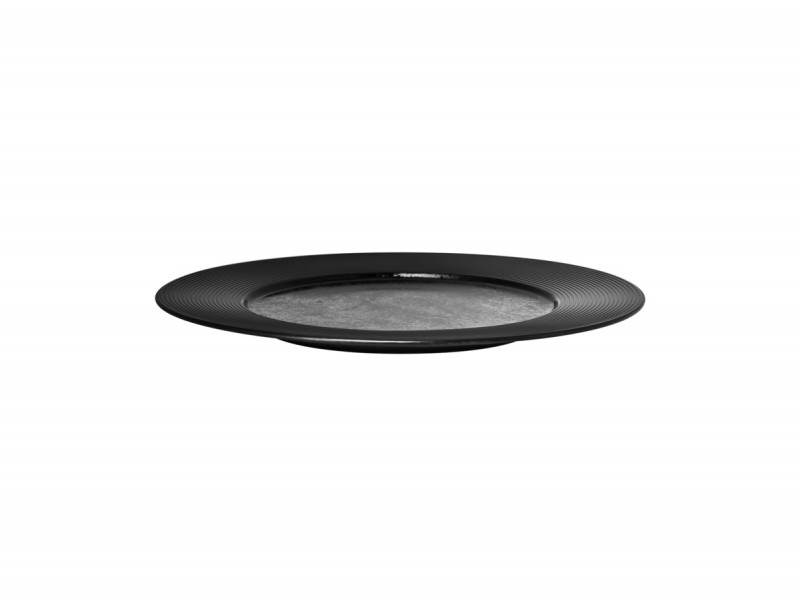 Assiette plate rond noir porcelaine vitrifiée Ø 31 cm Edge Rak