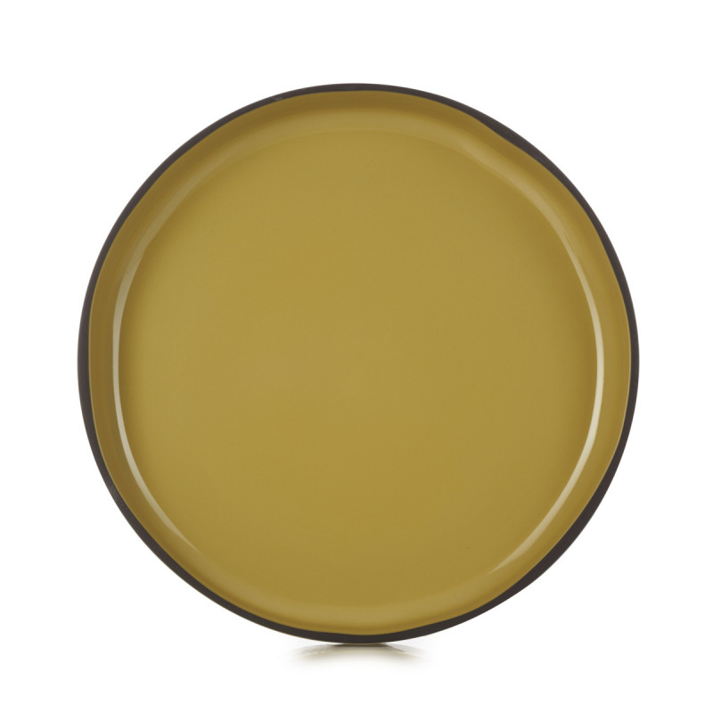 Assiette creuse rond jaune porcelaine culinaire Ø 23 cm Caractere Revol