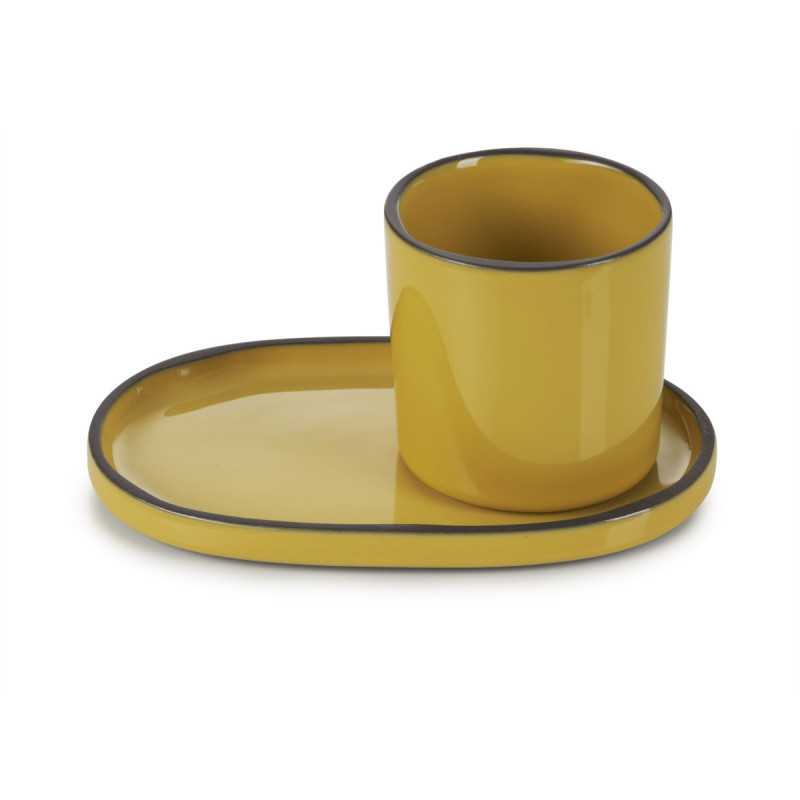 Gobelet expresso rond jaune porcelaine culinaire 8 cl Ø 5,8 cm Caractere Revol