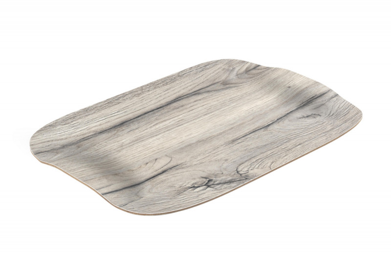 Plateau bois chêne gris 41x29 cm Papillon Platex