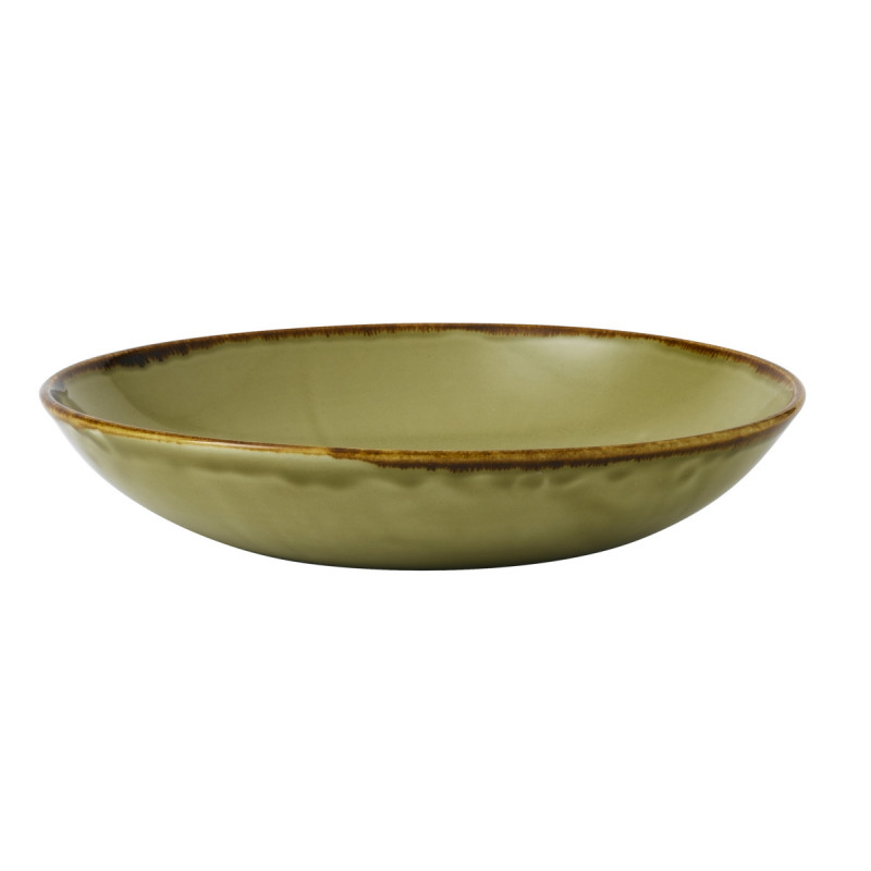 Assiette coupe creuse rond vert porcelaine vitrifiée Ø 18,2 cm Harvest Dudson