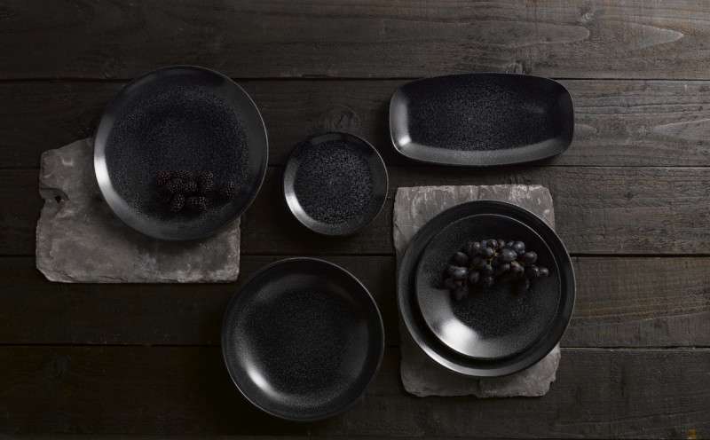 Assiette coupe plate rond noir porcelaine vitrifiée Ø 28,8 cm Evo Origins Dudson