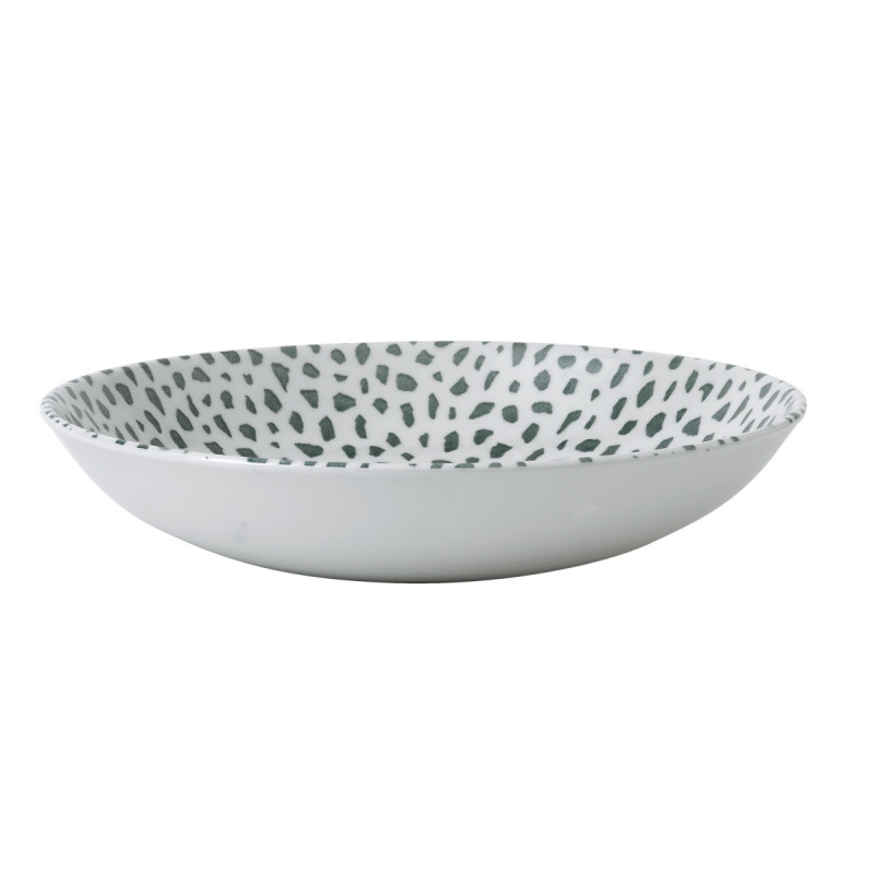 Assiette coupe creuse rond vert porcelaine vitrifiée Ø 24,8 cm Terrazzo Dudson