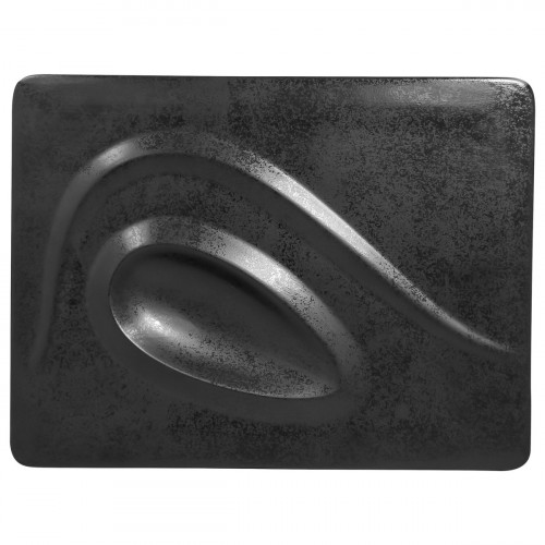 Assiette plate rectangulaire noir porcelaine vitrifiée 32,1x24 cm Create Rak