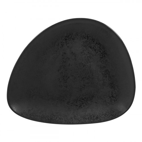 Assiette plate ovale noir porcelaine vitrifiée 22,2x18,1 cm Shaped Rak