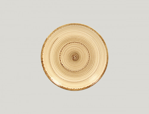 Assiette coupe plate rond beige porcelaine vitrifiée Ø 20,9 cm Twirl Rak