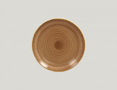 Assiette coupe plate rond marron porcelaine vitrifiée Ø 20,9 cm Twirl Rak