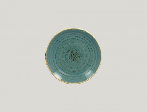 Assiette coupe plate rond bleu porcelaine vitrifiée Ø 17,9 cm Twirl Rak