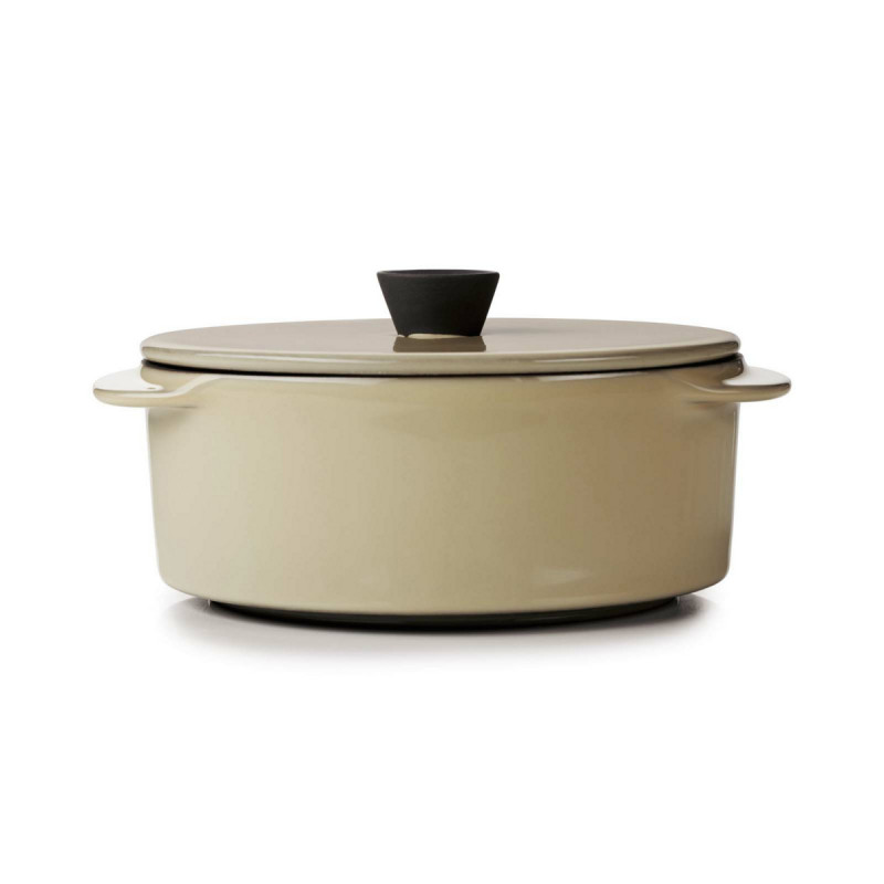 Cocotte avec couvercle rond beige porcelaine culinaire Ø 12 cm Caractere Revol