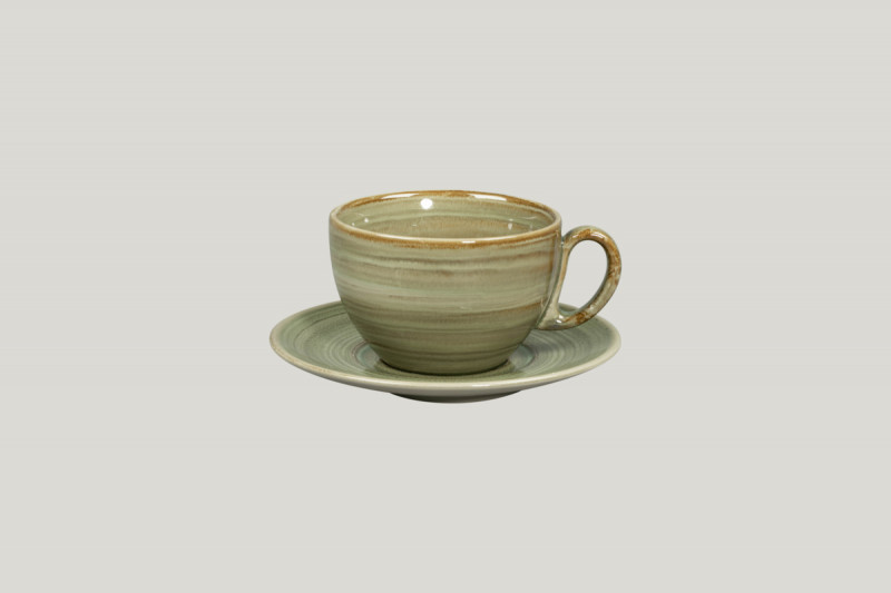 Tasse à déjeuner vert porcelaine 28 cl Ø 10 cm Rakstone Spot Rak