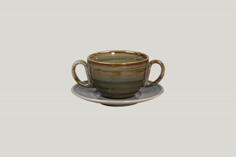 Tasse à bouillon gris porcelaine 28 cl Ø 10 cm Rakstone Spot Rak