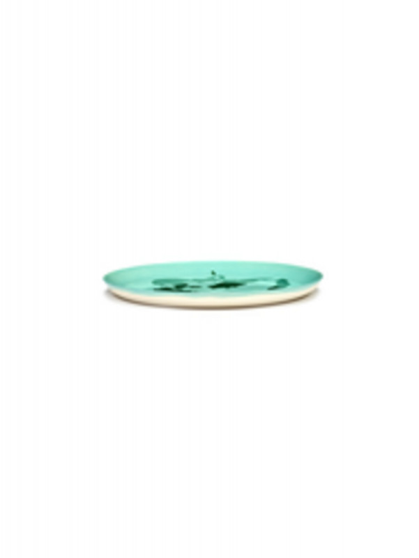 Assiette plate rond azure poivron vert grès émaillé Ø 26,5 cm Feast By Ottolenghi Serax