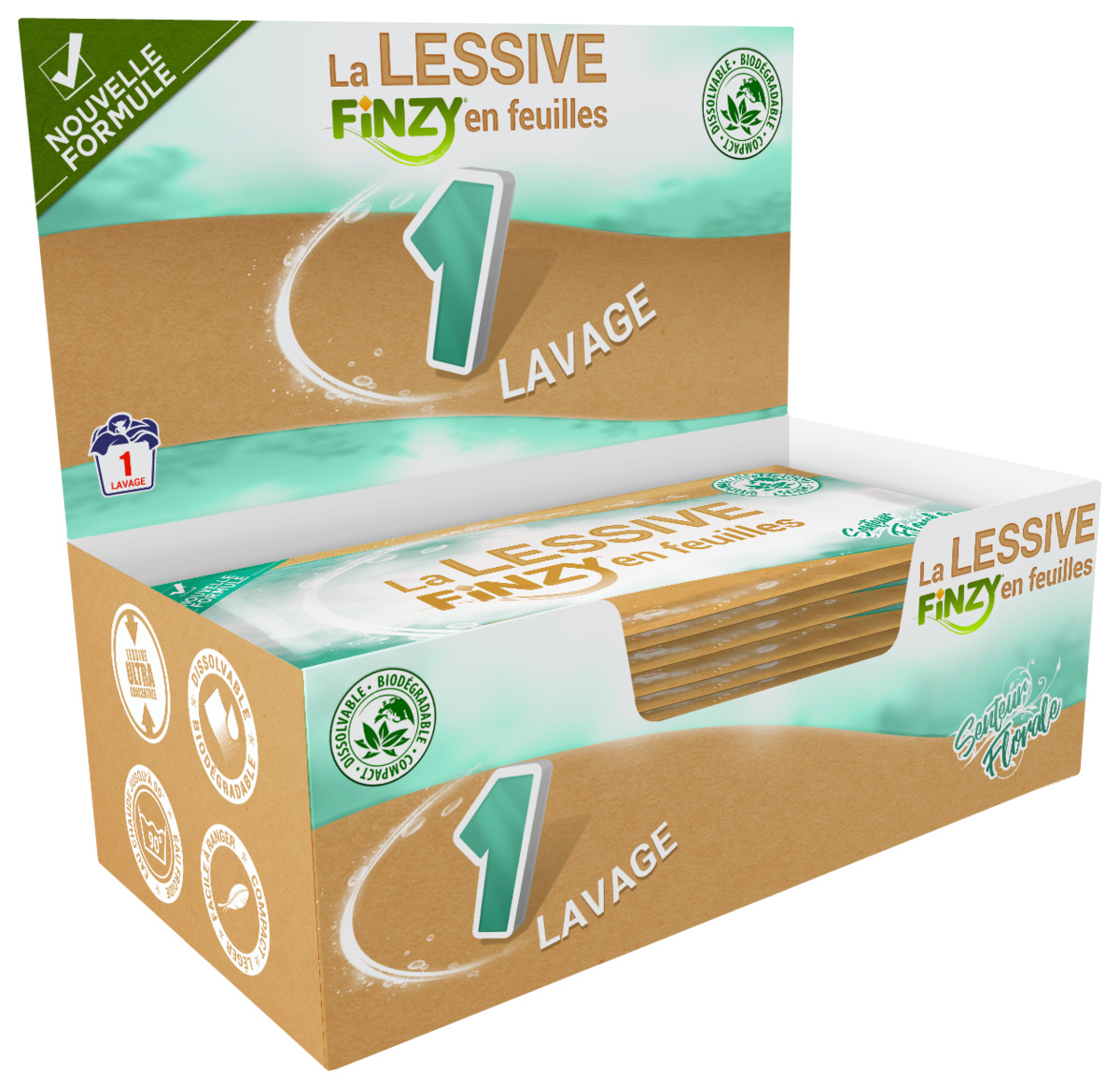 Pochette de lessive en feuilles Finzy - l'alternative lessive bio