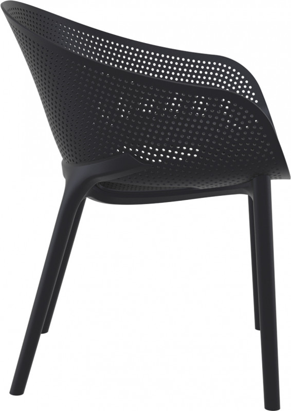 Fauteuil de terrasse noir 81x54x60 cm Sky