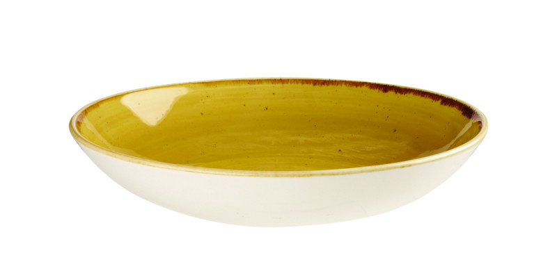 Assiette creuse rond Mustard porcelaine vitrifiée Ø 18,2 cm Stonecast Churchill