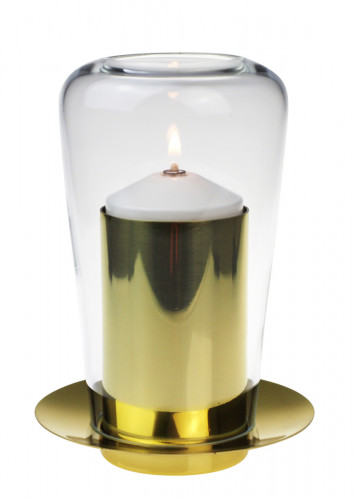 Photophore rond jaune Ø 10 cm 15,5 cm Jules Candola