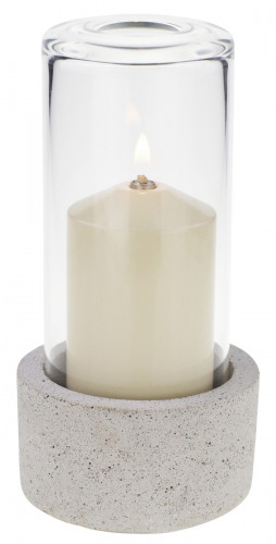 Photophore rond gris Ø 8 cm 15,5 cm Concrete Candola