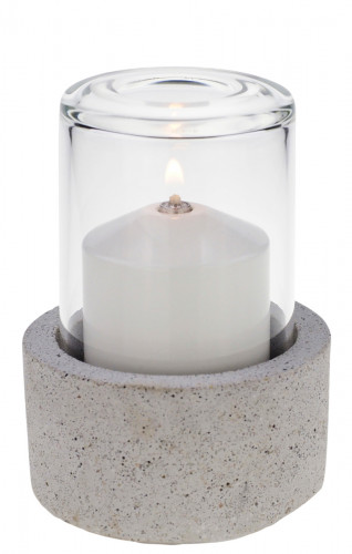 Photophore rond gris Ø 8 cm 11 cm Concrete Candola