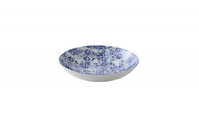 Assiette coupe creuse rond bleu porcelaine vitrifiée Ø 24,8 cm Porto Dudson