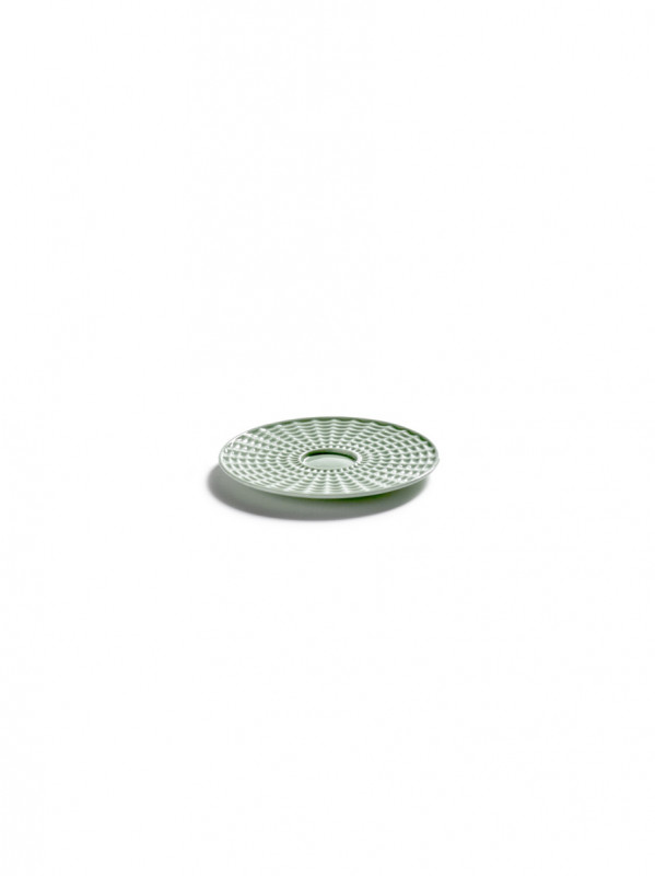 Sous tasse à café rond vert porcelaine bone china Ø 11,5 cm Nido Serax