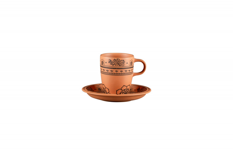 Tasse à thé rond Tero Décor Alexandria porcelaine 23 cl Ø 7,3 cm Earth Rak