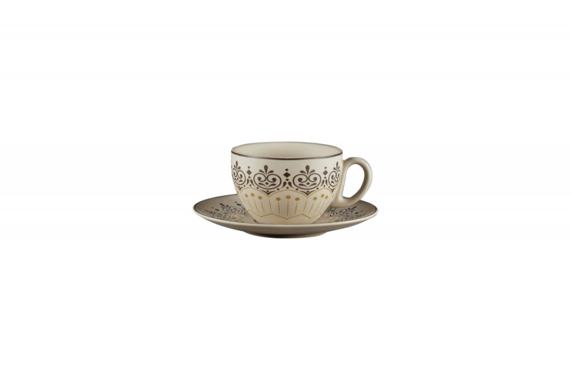 Tasse déjeuner boule rond Argila Décor Cartagena porcelaine 28 cl Ø 10,5 cm Earth Rak