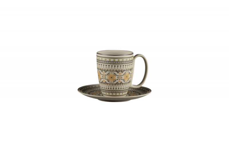 Sous tasse à café/thé rond Argila Décor Genoa porcelaine Ø 17 cm Earth Rak