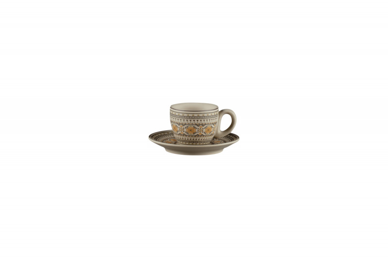 Sous tasse à espresso rond Argila Décor Genoa porcelaine Ø 12,5 cm Earth Rak