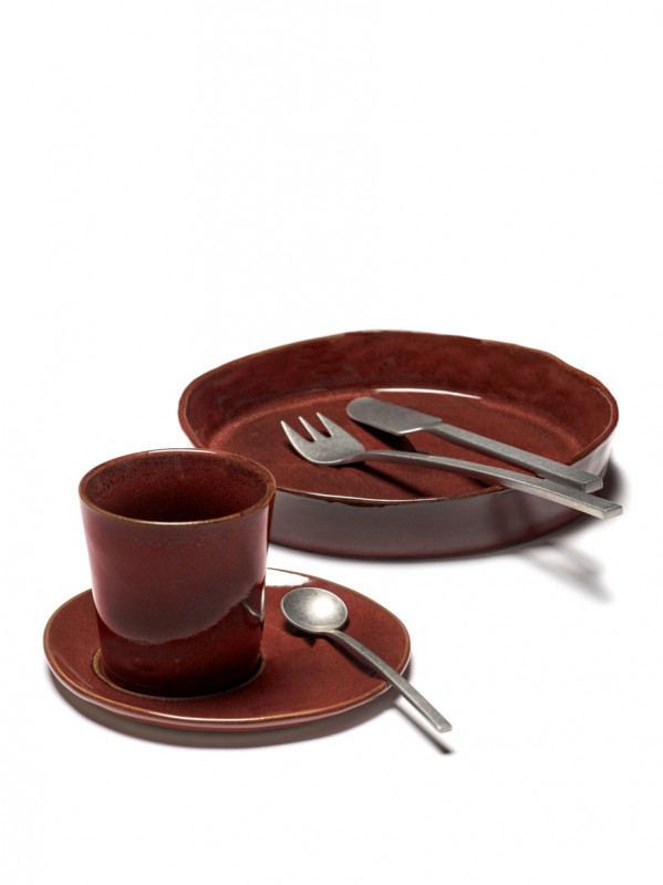 Sous tasse à café rond Venetian red grès émaillé 14,5 cm La Mère Serax