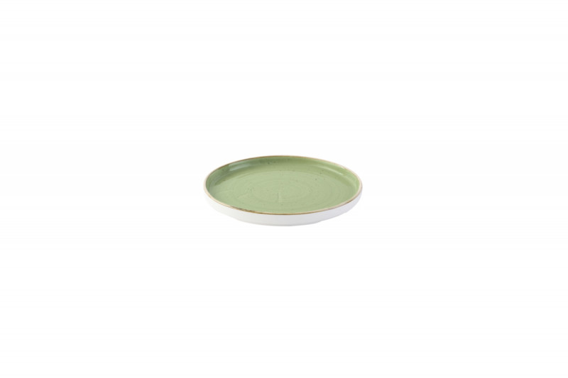 Assiette à bord droit rond Sage Green porcelaine vitrifiée Ø 21 cm Stonecast Churchill