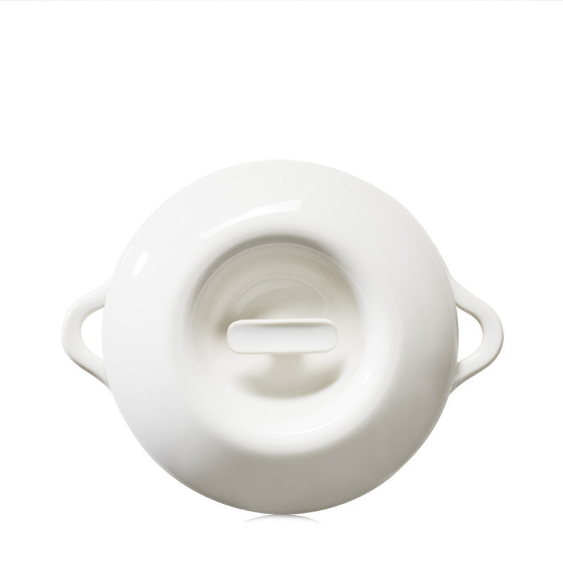 Cocotte avec couvercle rond Blanc albâtre porcelaine Ø 19 cm Bombance Revol