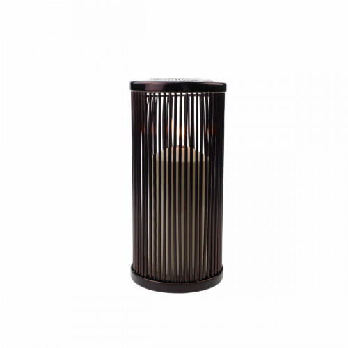 Photophore rond bronze Ø 10 cm 15,5 cm Vertical Candola